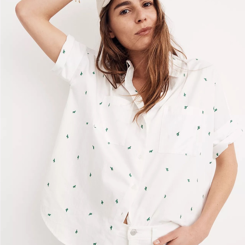 Madewell Embroidered Cactus Courier Shirt